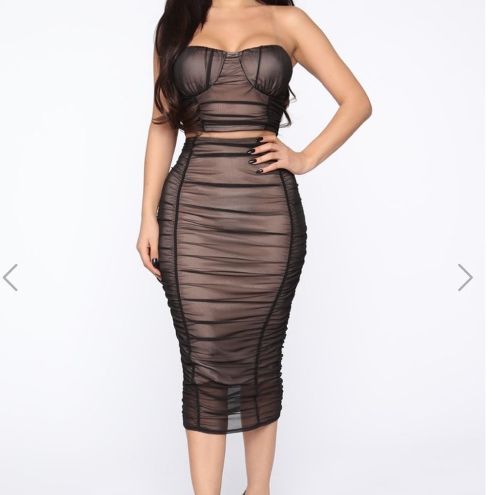 Mesh Skirt Set
